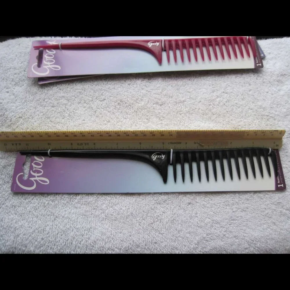 Goody Long Tail Pick Feather Hair Comb Wide Teeth Feathered Style Curls Section
